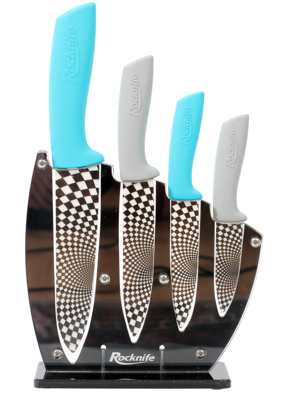 Aqua Blue and Cool Grey Ceramic Knife Set – Rocknife