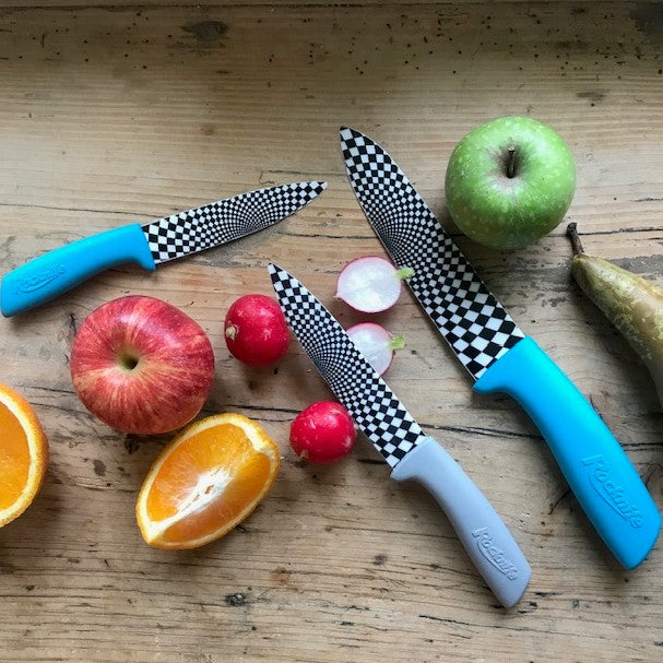 Blue and Grey Ceramic Kitchen Knife Sets