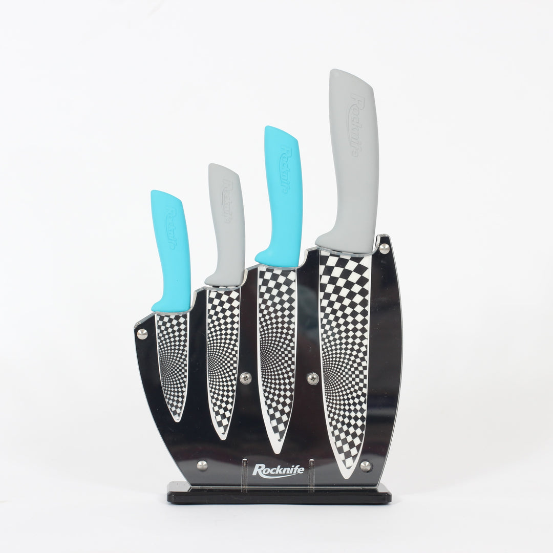 Blue and Grey Ceramic Kitchen Knife Sets