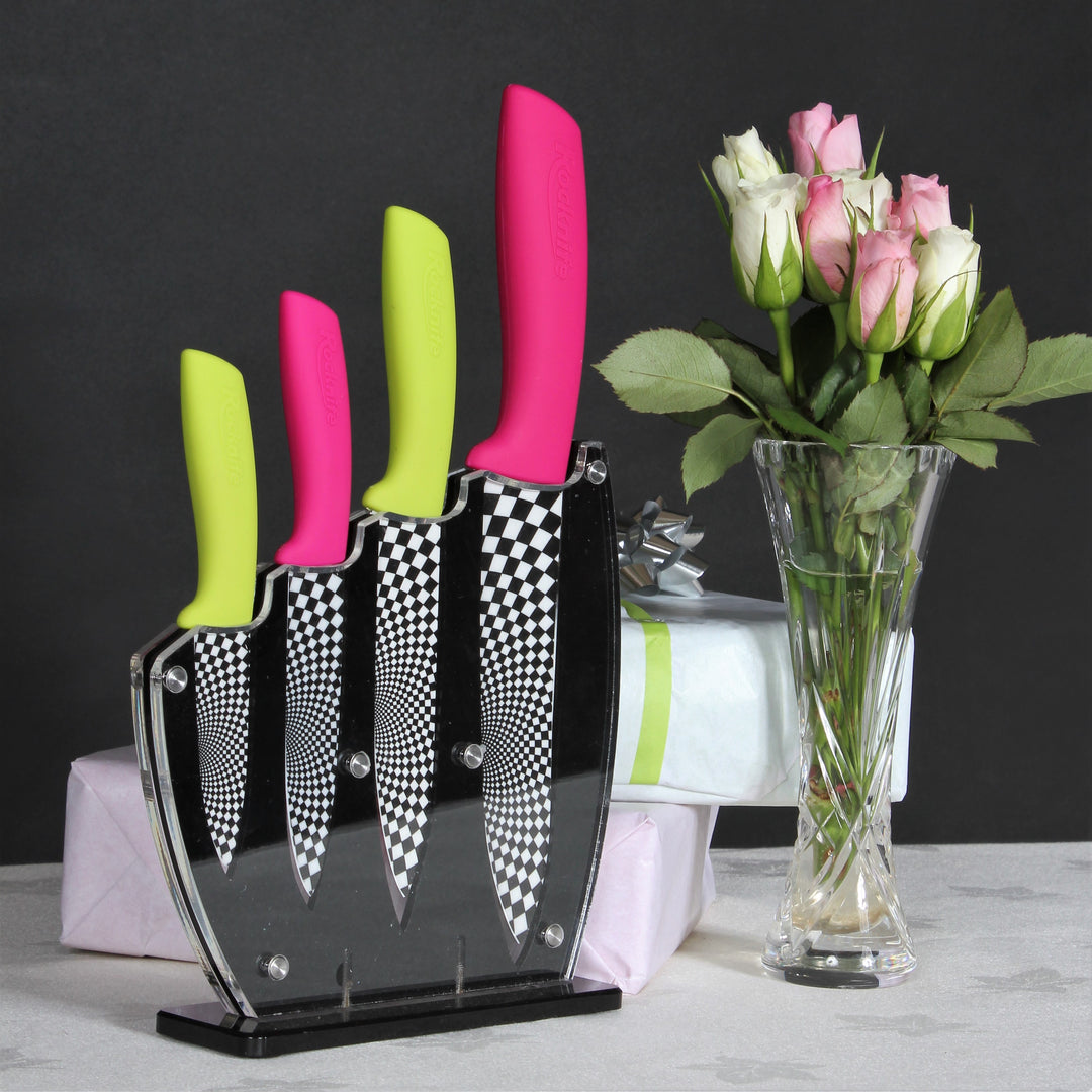 💝 PINK CERAMIC KITCHEN KNIFE SET (6 PIECE) CUTE STAINLESS STEEL